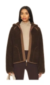 Lovers & Friends Kerry Zip Up Jacket In Chocolate Brown
