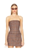 Lovers & Friends Leah Top In Brown Plaid Multi