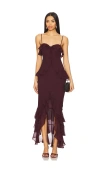 Lovers & Friends Melissa Gown In 酒红色