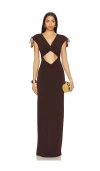 Lovers & Friends Mia Gown In 巧克力棕色