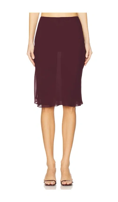 Lovers & Friends Mischa Midi Skirt In 酒红色
