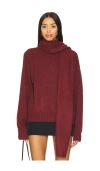 Lovers & Friends Nemy Sweater & Scarf Set In Burgundy