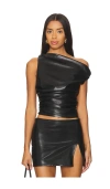 Lovers & Friends Noa Faux Leather Top In Black