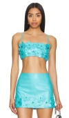 LOVERS & FRIENDS NOVA FAUX LEATHER CROP TOP