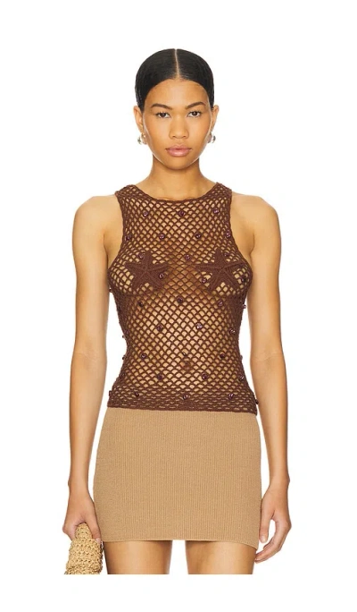 Lovers & Friends Ottavia Crochet Top In 브라운