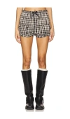 Lovers & Friends Paxton Short In Black & Cream Gingham