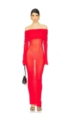 Lovers & Friends Peregrine Off The Shoulder Maxi Dress In Red