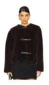 Lovers & Friends Rhoda Faux Fur Jacket In 브라운