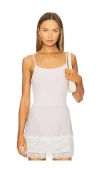 Lovers & Friends Ribbed Square Neck Bodysuit In Pink