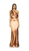 Lovers & Friends Sheridan Gown In Copper Brown