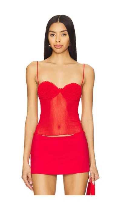 Lovers & Friends Steph Sheer Top In 红色