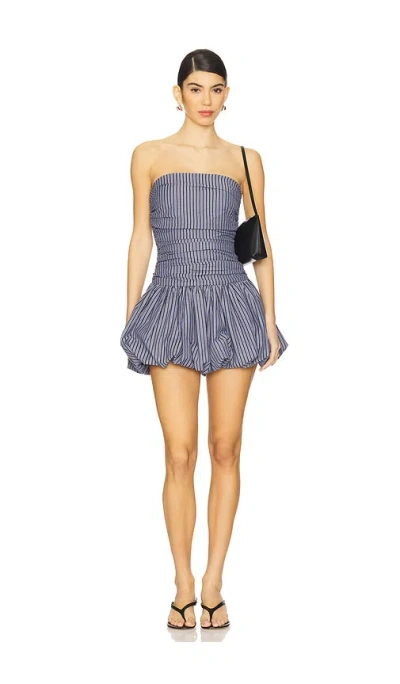 Lovers & Friends Taylen Mini Dress In Navy Blue Stripe