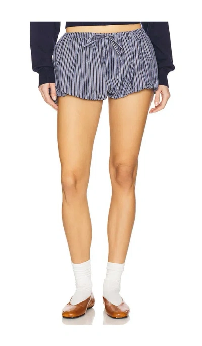 Lovers & Friends Taylen Short In Navy Blue Stripe