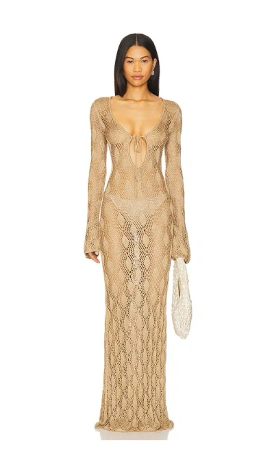Lovers & Friends Torin Maxi Dress In Gold