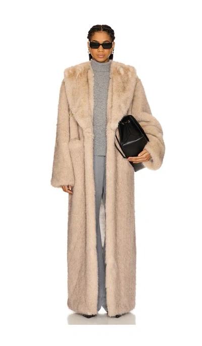 Lovers & Friends Vincent Faux Fur Coat In Taupe