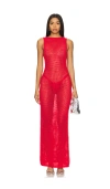 Lovers & Friends Hollis Sequin Midi Dress In 红色