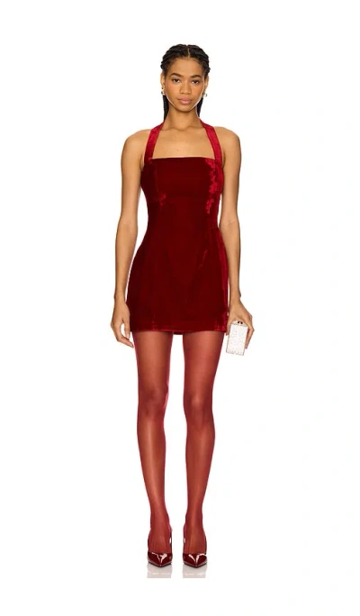 Lovers & Friends Vivica Velvet Mini Dress In Red
