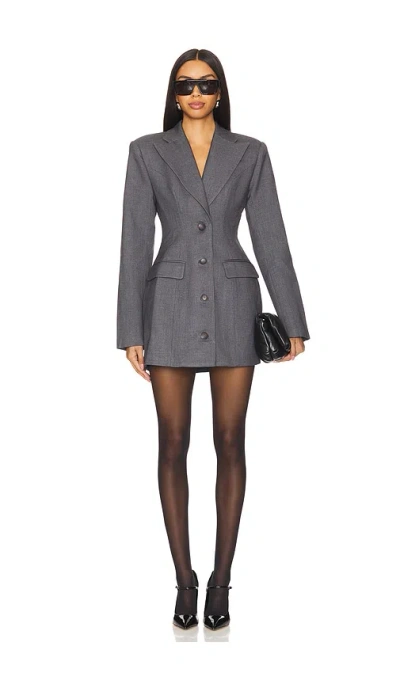 Lovers & Friends X Emily Gemma Adee Blazer Dress In Grey