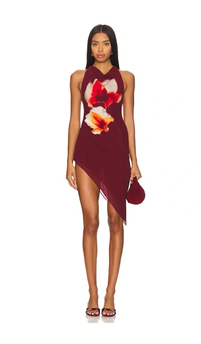 Lovers & Friends X Maggie Macdonald Emery Mini Dress In Burgundy