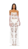 Lovers & Friends X Maggie Macdonald Millie Sheer Maxi Dress In 화이트