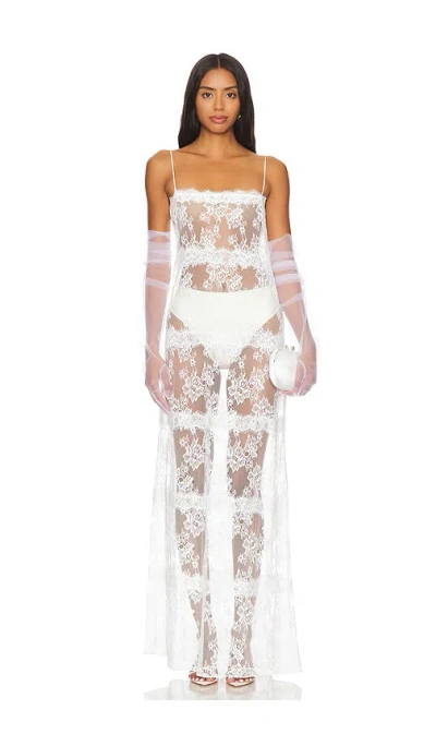 Lovers & Friends X Maggie Macdonald Millie Sheer Maxi Dress In 화이트
