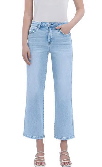 Lovervet Aileeah Slim Cropped Wide Leg Jeans In Light Wash In Blue