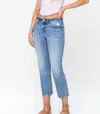 Lovervet Daphne Mid Rise Cropped Jean In Lt Wash In Multi