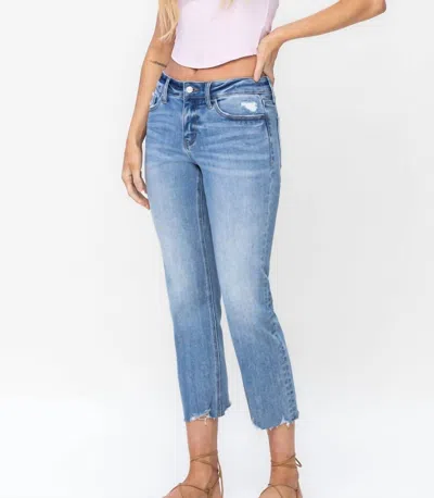 Lovervet Daphne Mid Rise Cropped Jean In Lt Wash In Multi