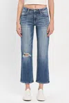 Lovervet High Rise Ankle Straight Jeans In Prominent In Multi