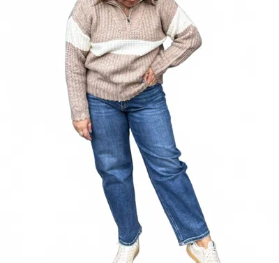 Lovervet High-rise Barrel Jean In Dark Wash In Blue