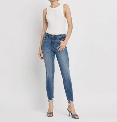 Lovervet High Rise Distressed Hem Skinny Jean In Instrumental