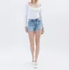 Lovervet High Rise Distressed Shorts In Wicklow