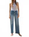 Lovervet High Rise Front Pocket Wide Leg Jeans In Denim In Blue