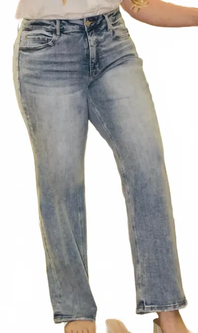 Lovervet Listen To Your Heart Wide Leg Jeans - Plus In Denim In Blue