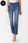 Lovervet Masterfully High Rise Slim Straight Jean In Medium Wash In Blue