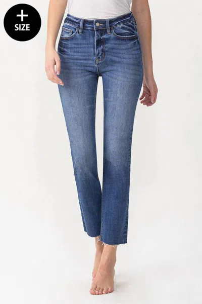 Lovervet Masterfully High Rise Slim Straight Jean In Medium Wash In Blue