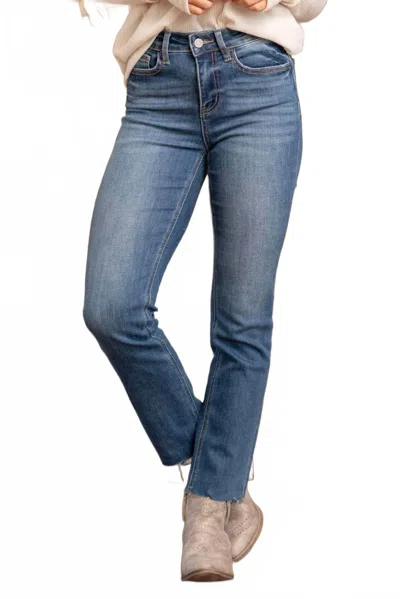 Lovervet Masterfully High Rise Slim Straight Jeans In Medium Wash In Blue