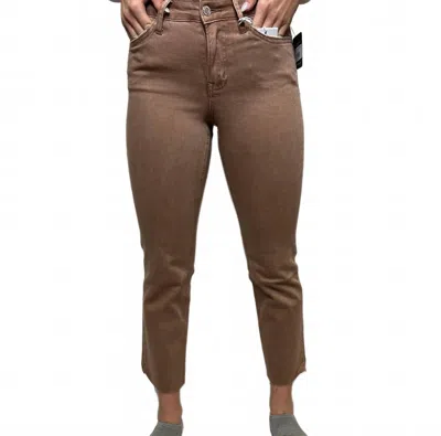 Lovervet Melissa Cropped Straight Leg Jeans In Brown