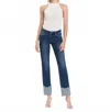 Lovervet Mid Rise Cuffed Slim Straight Jeans In Overheard In Multi