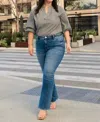 Lovervet Paramount High Rise Slim Bootcut Jeans - Plus In Blue In Blue