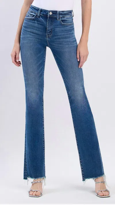 Lovervet Raw Hem Bootcut Jeans In Blue
