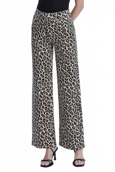 Lovervet Super High Rise Wide Leg Jean In Leopard In Animal Print