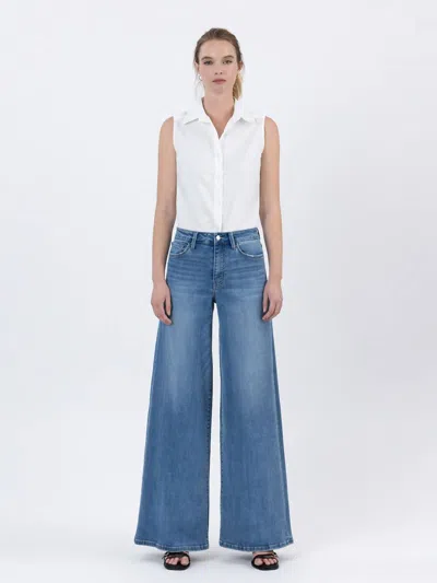 Lovervet Trivia Palazzo Jeans In Medium Blue