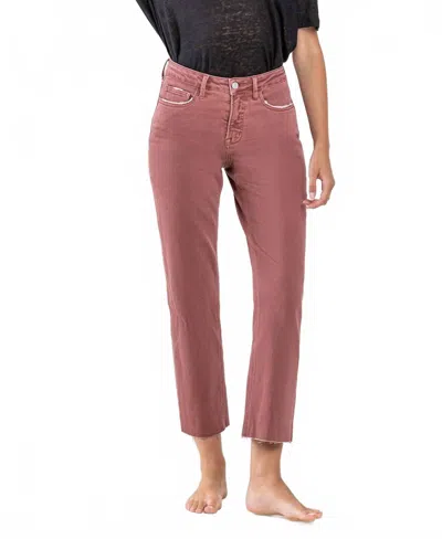 Lovervet Tummy Control High Rise Crop Straight Jeans In Wine In Pink