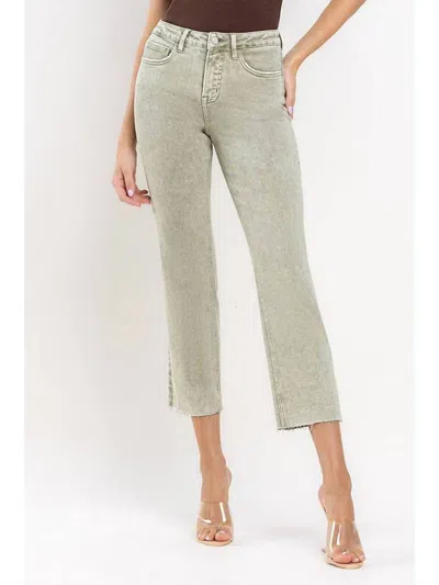 Lovervet Tummy Control High Rise Straight Jeans - Plus In Olive