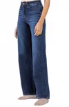 Lovervet Women's 90s Super-high Loose Fit Dark Denim Flare Jean In Dark Blue