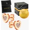 Lovery 14k Rose Gold Earring And Bath Bomb Gift Set In Heart