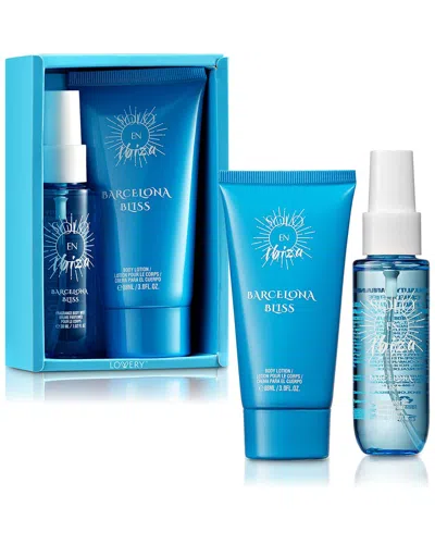 Lovery 2pc Solo En Ibiza Barcelona Bliss Travel Gift Set In Blue