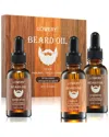 LOVERY LOVERY 3-PACK BEARD OIL FOR MEN WITH ARGAN OIL & JOJOBA OIL GIFT SET