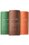 Lovery 3-pack Odor Control Deodorants Gift Set In Amber/eucalyptus/sandalwood